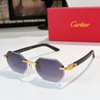 Gold-tone aviator sunglasses with deep purple tinted lenses and curved temple tips