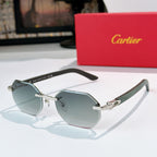 Silver-tone aviator sunglasses with light gray tinted lenses and curved temple tips