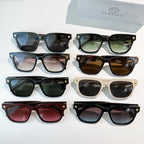 Versace sunglasses set with mixed frame colors and tinted lenses, including black and cream
