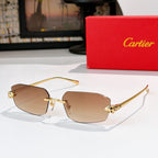 Cartier sunglasses with gold-tone frame and caramel brown lenses