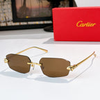 Cartier sunglasses with gold-tone frame and chestnut brown lenses