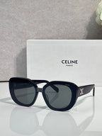 Celine round sunglasses, navy frames with dark smoke tinted lenses