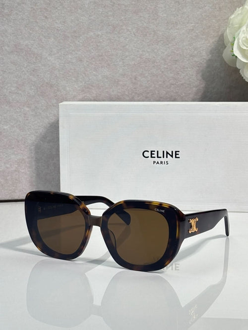 Celine cat-eye sunglasses, dark tortoiseshell frames with brown tinted lenses