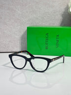 Bottega Veneta eyeglasses, tortoise-pattern frame with clear lenses