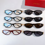 Assorted Cartier eyeglasses and sunglasses, mixed frames and tinted lenses