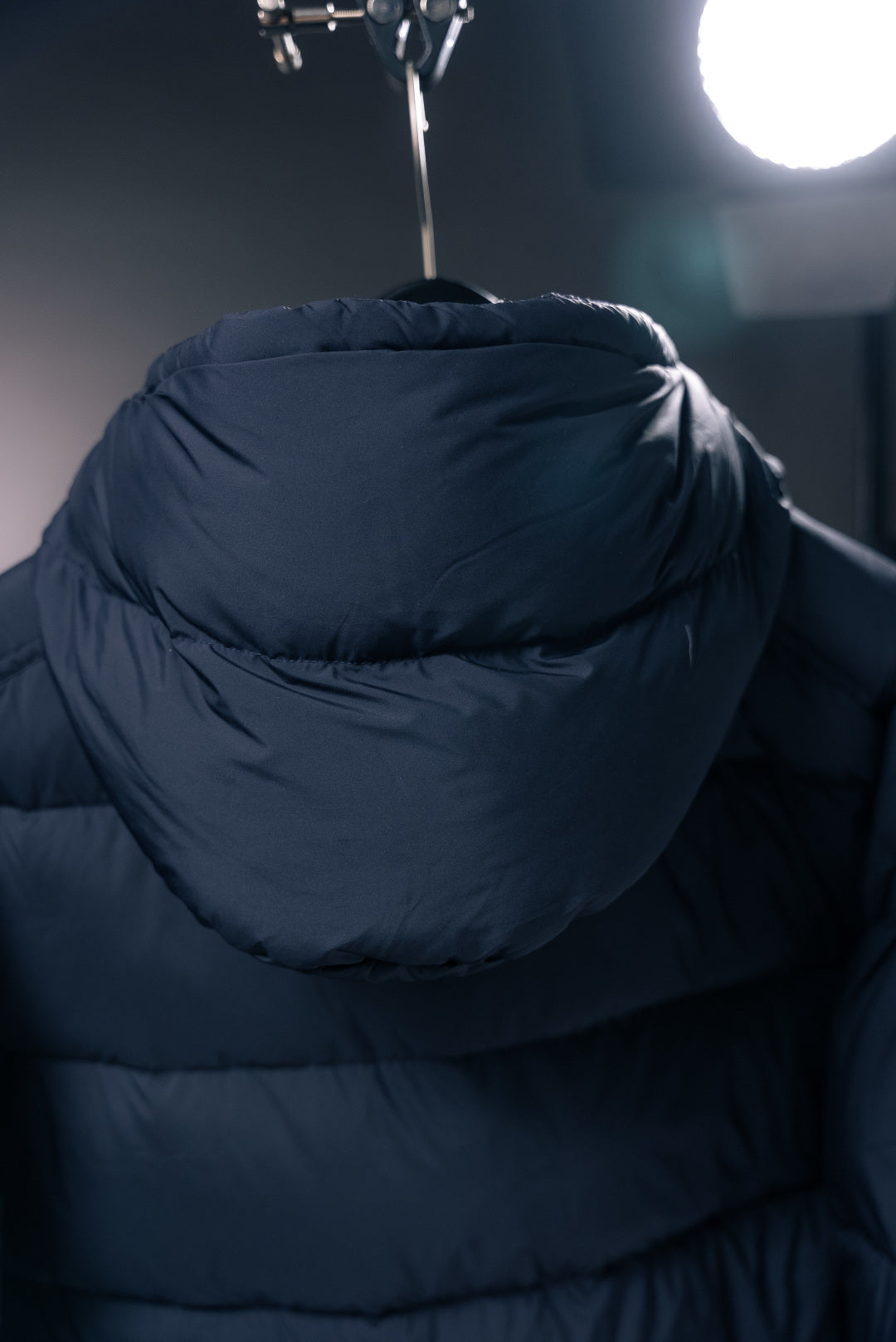 Moncler long puffer jacket hood with padded collar