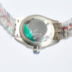 Wristwatch case back with metal bracelet links and screw-down center