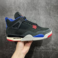 Dark green high-top sneaker with black cage, blue lining, red accents, white sole