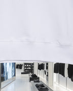 Moncler white sweatshirt hem with ribbed trim