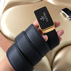 Prada belt rolled with dark textured strap and gold logo buckle