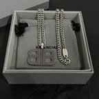 Rhinestone BB pendant necklace in gift box with chain, black bows, and charm