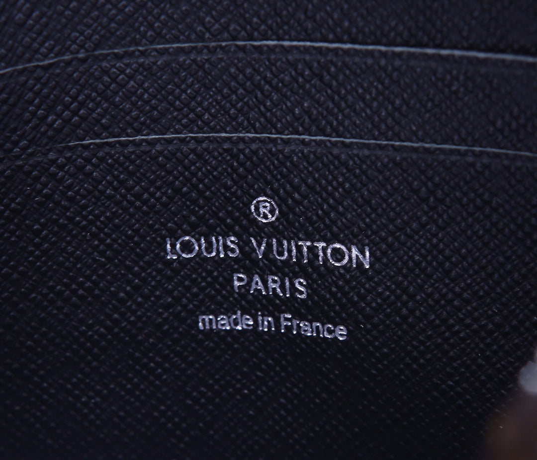Louis Vuitton leather label with "Louis Vuitton Paris" and "made in France"