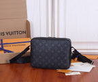 Men's Louis Vuitton crossbody bag with dark monogram canvas front