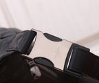 Louis Vuitton belt bag adjustable strap with metal buckle and black leather keeper