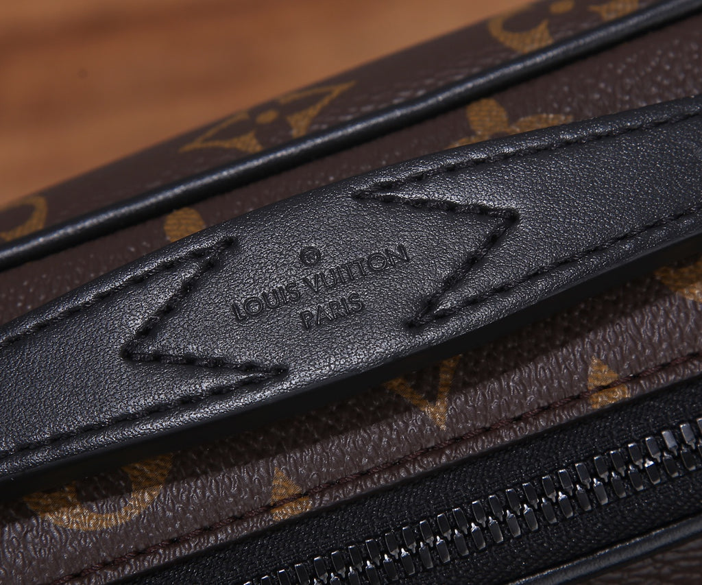 Louis Vuitton monogram bag leather strap with Louis Vuitton Paris imprint