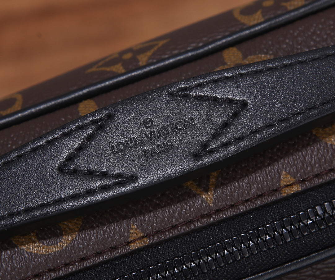 Louis Vuitton monogram bag leather strap with Louis Vuitton Paris imprint
