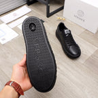 Black sneaker outsole with dark geometric pattern and raised tread edges