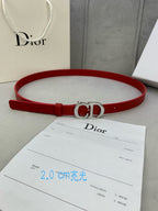 Dior red belt with CD buckle
