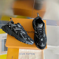 Louis Vuitton unisex sneakers in black/gray, lace-up with LV logo