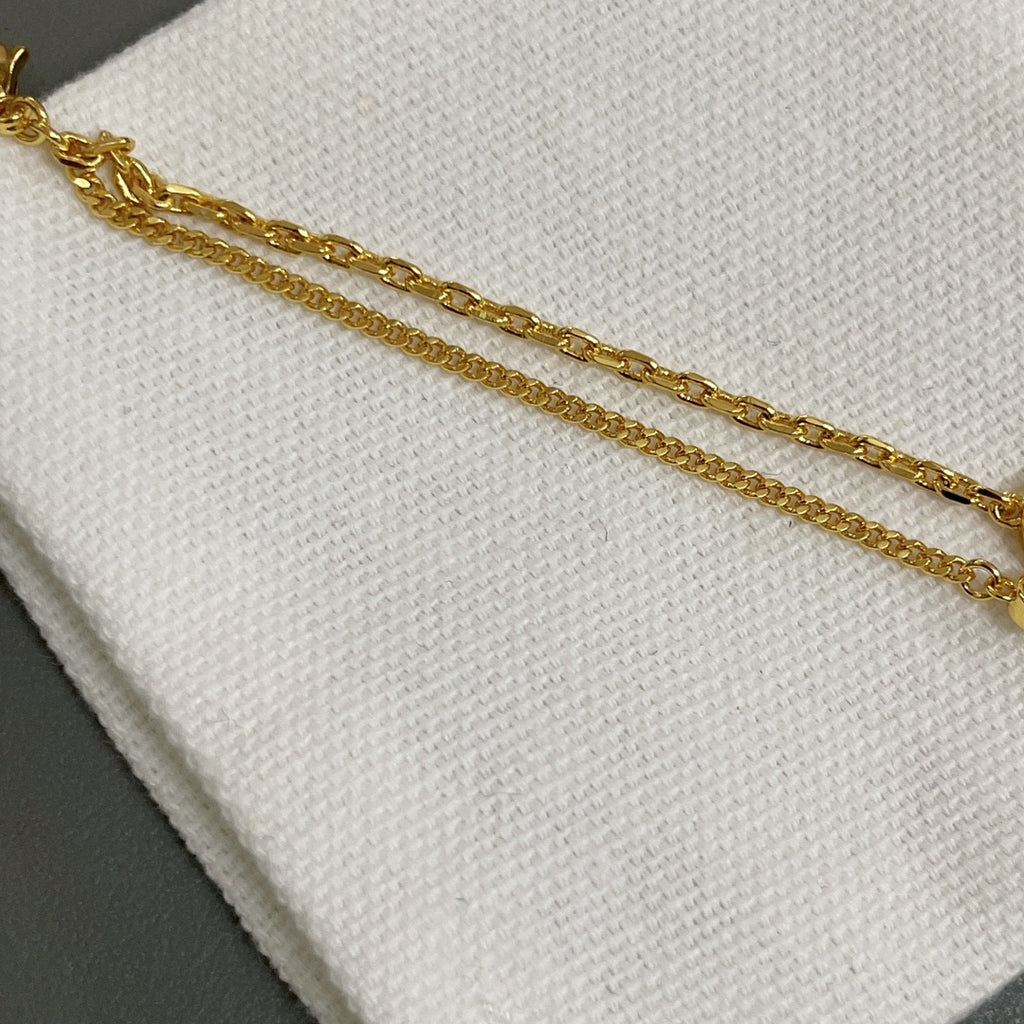 Dior gold-tone chain necklace with dual link strands