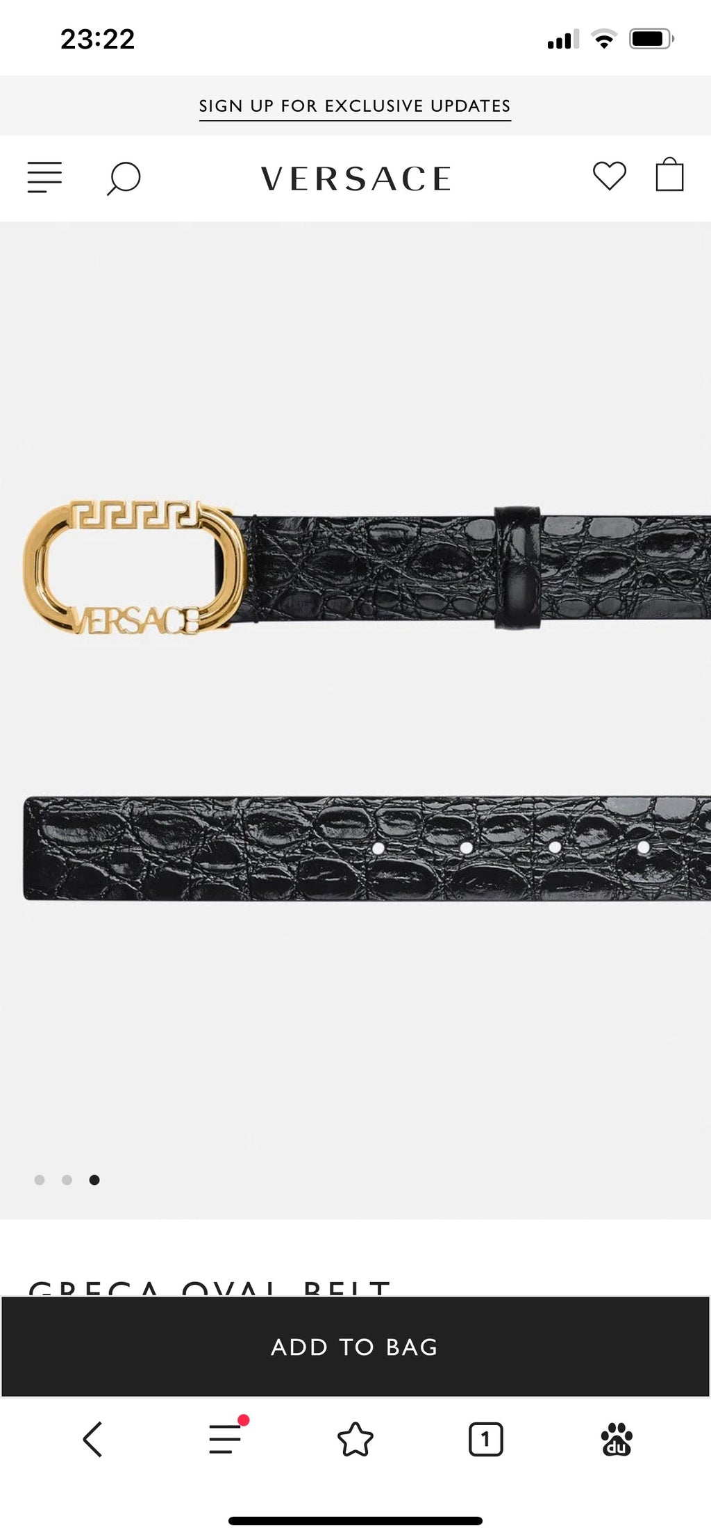 Greca oval belt buckle on dark blue embossed leather strap