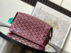 Goyard monogram bag in burgundy patterned canvas with top handle and zip closure