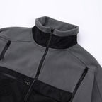 Stone Island fleece jacket close-up, stand collar with black zipper front
