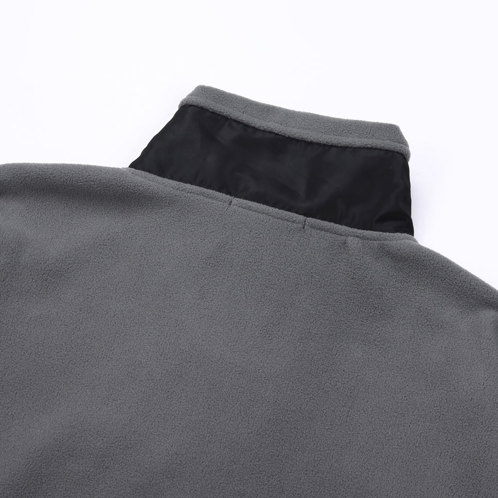 Stone Island jacket collar and inner hood, gray fleece with black lining