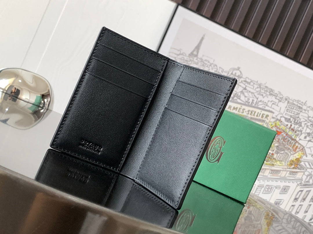Goyard small bag open view with black leather card slots and interior lining