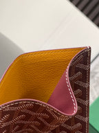 Two-tone small bag with maroon and dark-brown patterned side panel