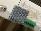 Goyard patterned mini bag with flap, dark gray-blue GG-style print