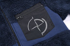 Zip-front fleece panel with Stone Island emblem patch