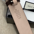 Gucci belt leather size tag with "Gucci" and "made in Italy" text