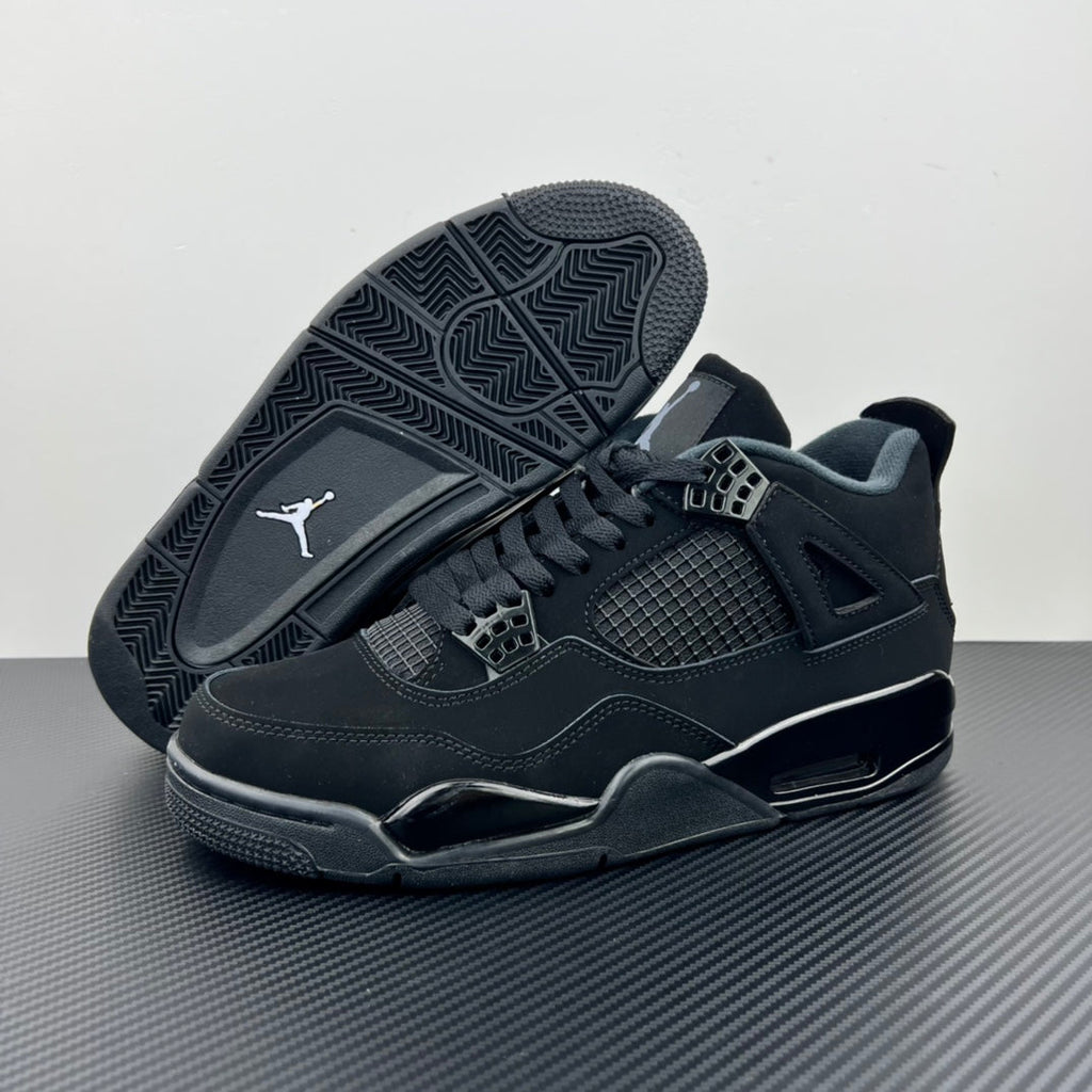 Air Jordan 4 sneaker showing outsole tread, lateral side, and lace-up upper