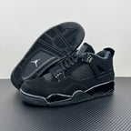Air Jordan 4 sneaker showing outsole tread, lateral side, and lace-up upper