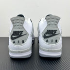 White Nike Air high-top sneakers with heel logo and speckled midsole