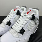 White high-top sneakers with textured mesh uppers, black buckles, and grey overlays