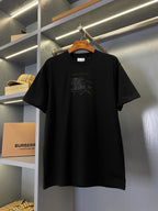 Black Burberry short-sleeve T-shirt with large front graphic print