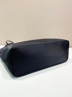 Prada nylon tote bag back view with smooth flat surface