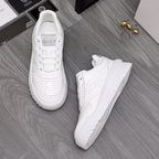 Versace white leather sneakers, front and side views with chunky sole