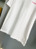 White short-sleeve T-shirt fabric drape, crew neck