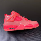 Pink Air Jordan 4 sneaker with mesh panels and visible Air unit