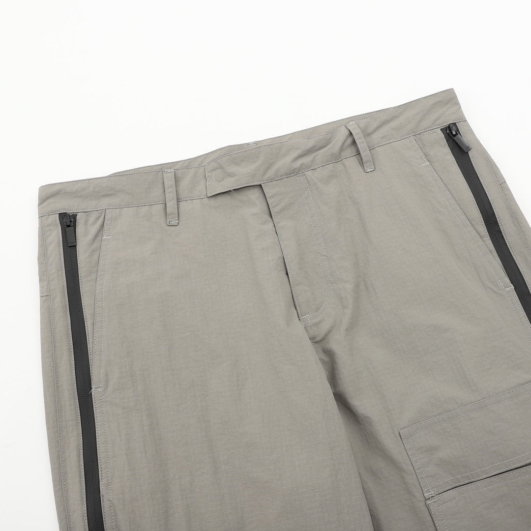 Dior pants, light gray waistband with belt loops and front pleated panels