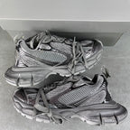 Balenciaga unisex chunky sneakers, metallic silver mesh and lace-up design