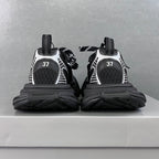 Balenciaga unisex sneakers heel view, black with white trim, size 37, chunky sole