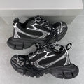 Balenciaga unisex sneakers, black with white panels, lace-up, chunky platform sole
