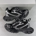 Balenciaga unisex sneakers, black with white panels, lace-up, chunky platform sole