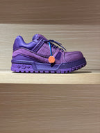 Louis Vuitton trainer shoes in purple leather with lace-up front and chunky sole