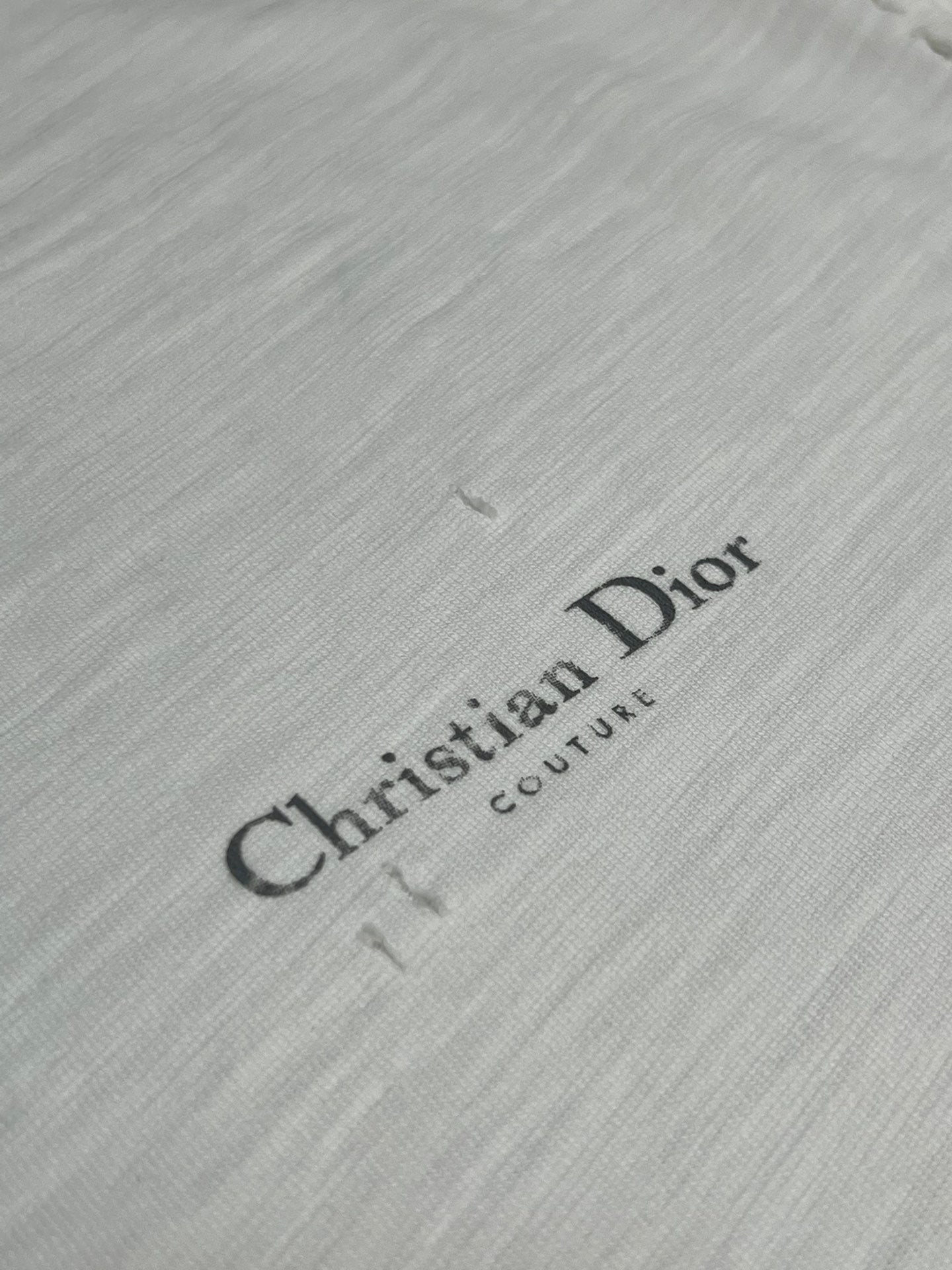 Dior short-sleeve T-shirt, white fabric with Christian Dior Couture logo print