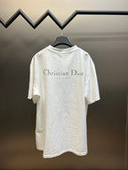 Dior short-sleeve T-shirt, white crew neck with back text print